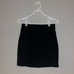 Black Mini Skirt w Side Slit
